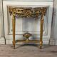 Console Louis XVI in gilded wood, Rance marble, 18th century