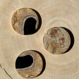 Set of 3 fossilized wooden coasters (clear)