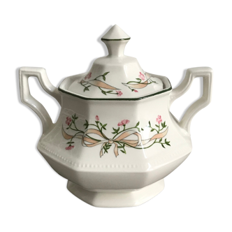 Sucrier en porcelaine anglaise blanche Johnson Brothers — modèle Eternal Beau