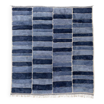 Izra | Indigo avec dos naturel | 290 cm x 358 cm