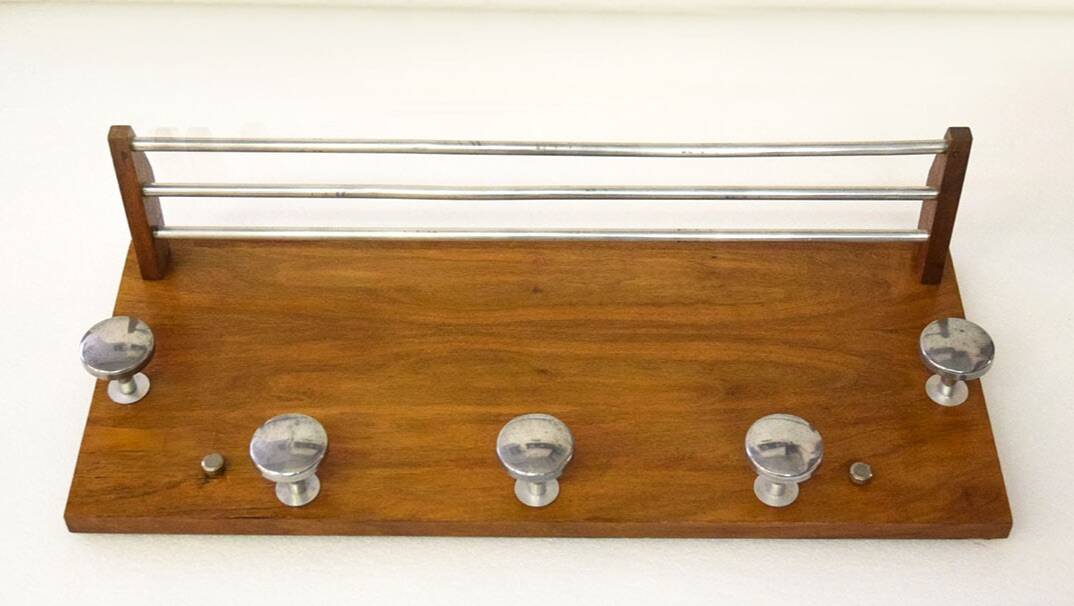 Wall Coat/hat Rack In Bauahus Style, 1950s