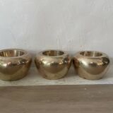 Three brass candlesticks