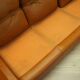 Orange leather sofa, Space Age design, 1960s, production: Italy
