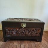 Old large carved wooden chest imported from china