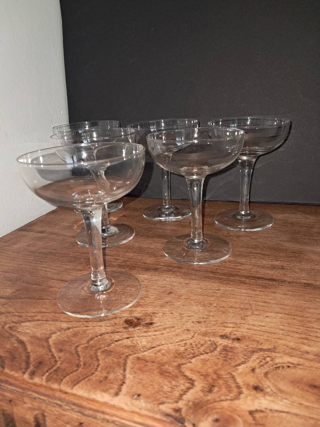 6 new crystal champagne glasses