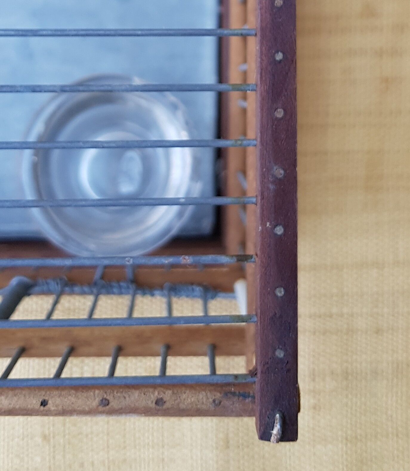 Birdcage with glass trough