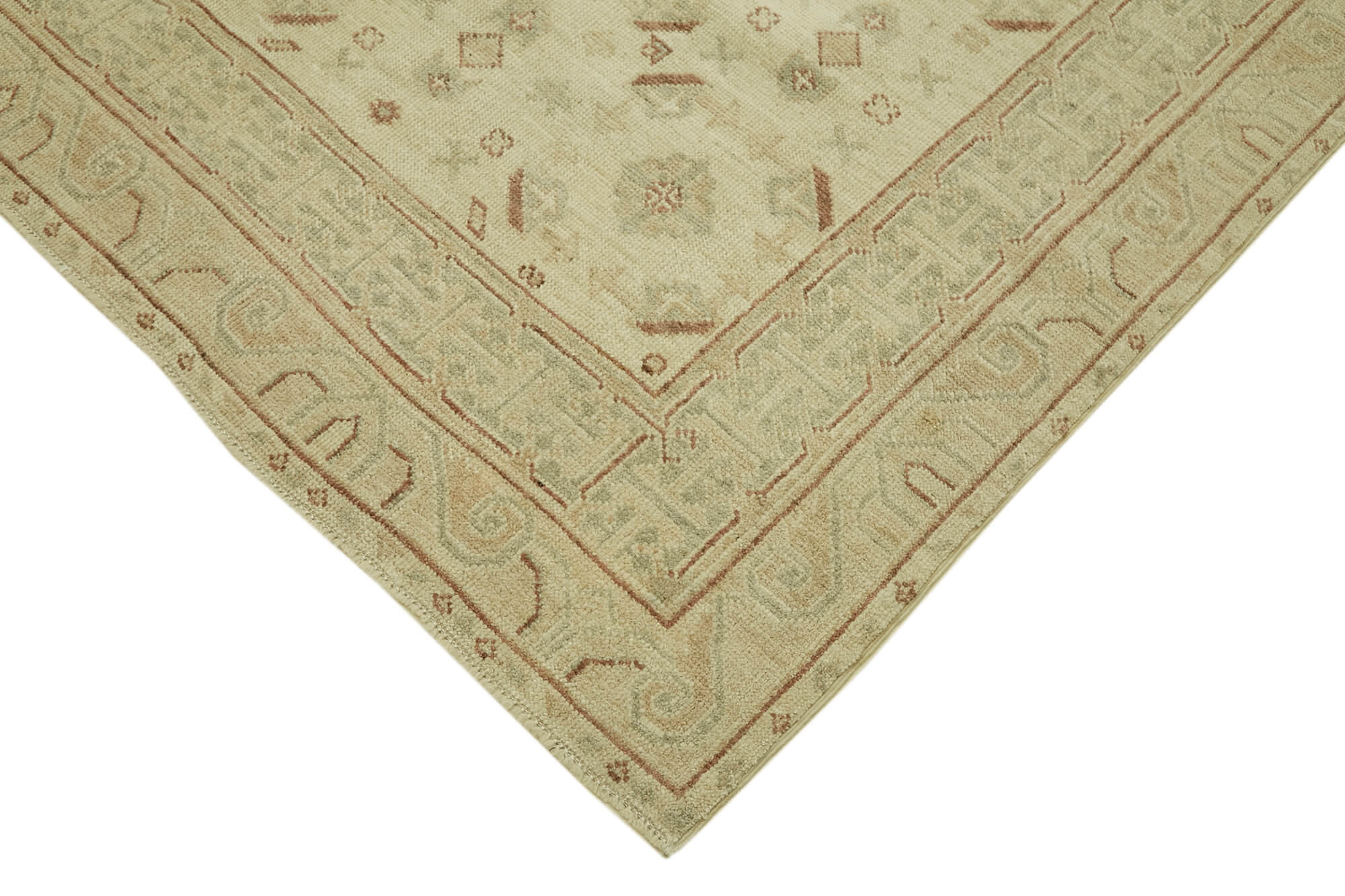 Hand-knotted persian antique 1970s 285 cm x 372 cm beige wool carpet