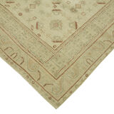 Hand-knotted persian antique 1970s 285 cm x 372 cm beige wool carpet