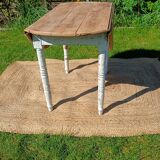 Antique patinated round table – wooden top