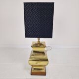 Paire de lampes de table de style Régence avec abat-jour noirs – Base en laiton et bois