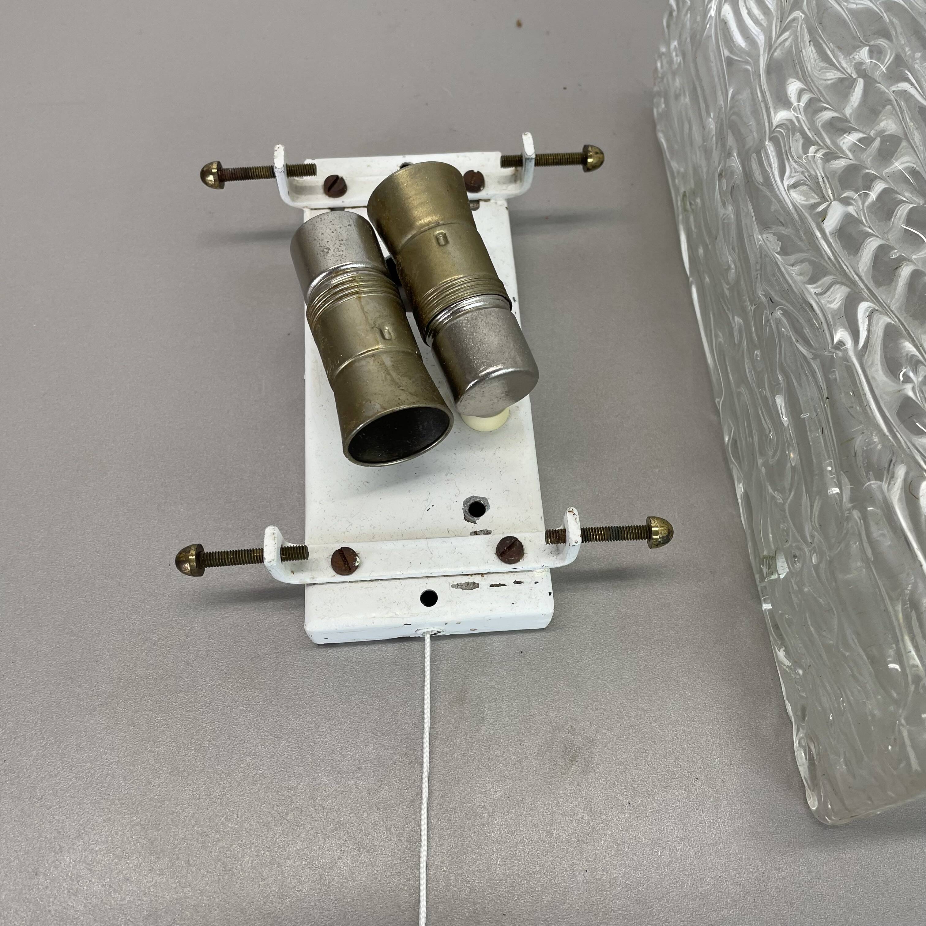 cubic Hollywood Regency Ice Glass Wall Light Made by Kalmar Lights, 1960s