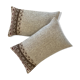 Pair of retro knitted wool cushions