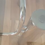 Smoked glass coffee table and chrome legs 70s