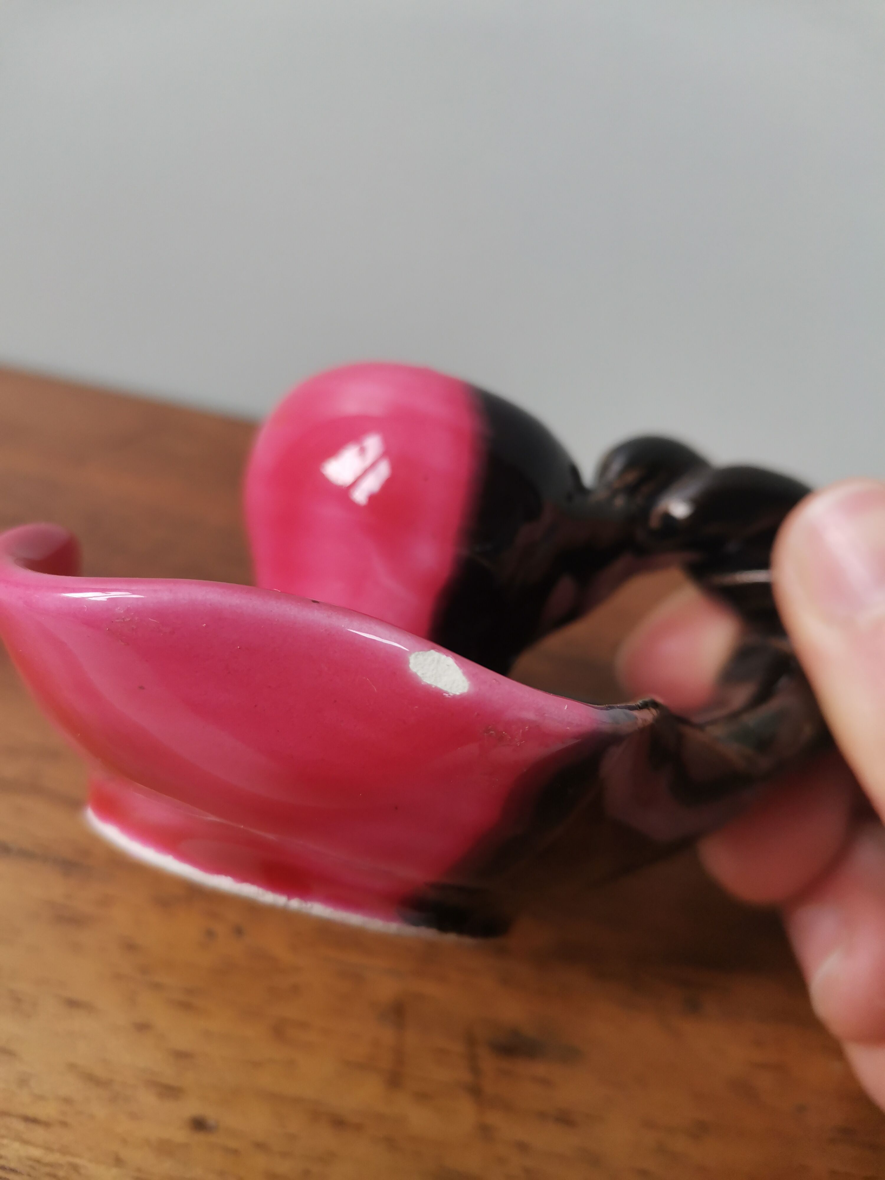 Slip ceramic candle holder signed vallauris