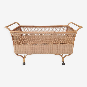 Vintage rattan wicker cot