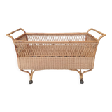Vintage rattan wicker cot