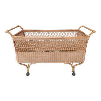 Vintage rattan wicker cot