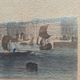 Framed antique engraving of the port of Bordeaux