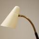 Table lamp in cream painted metal & brass, 1950
