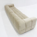 Vintage modular Arflex Strips sofa in beige velvet by Cini Boeri 1970s