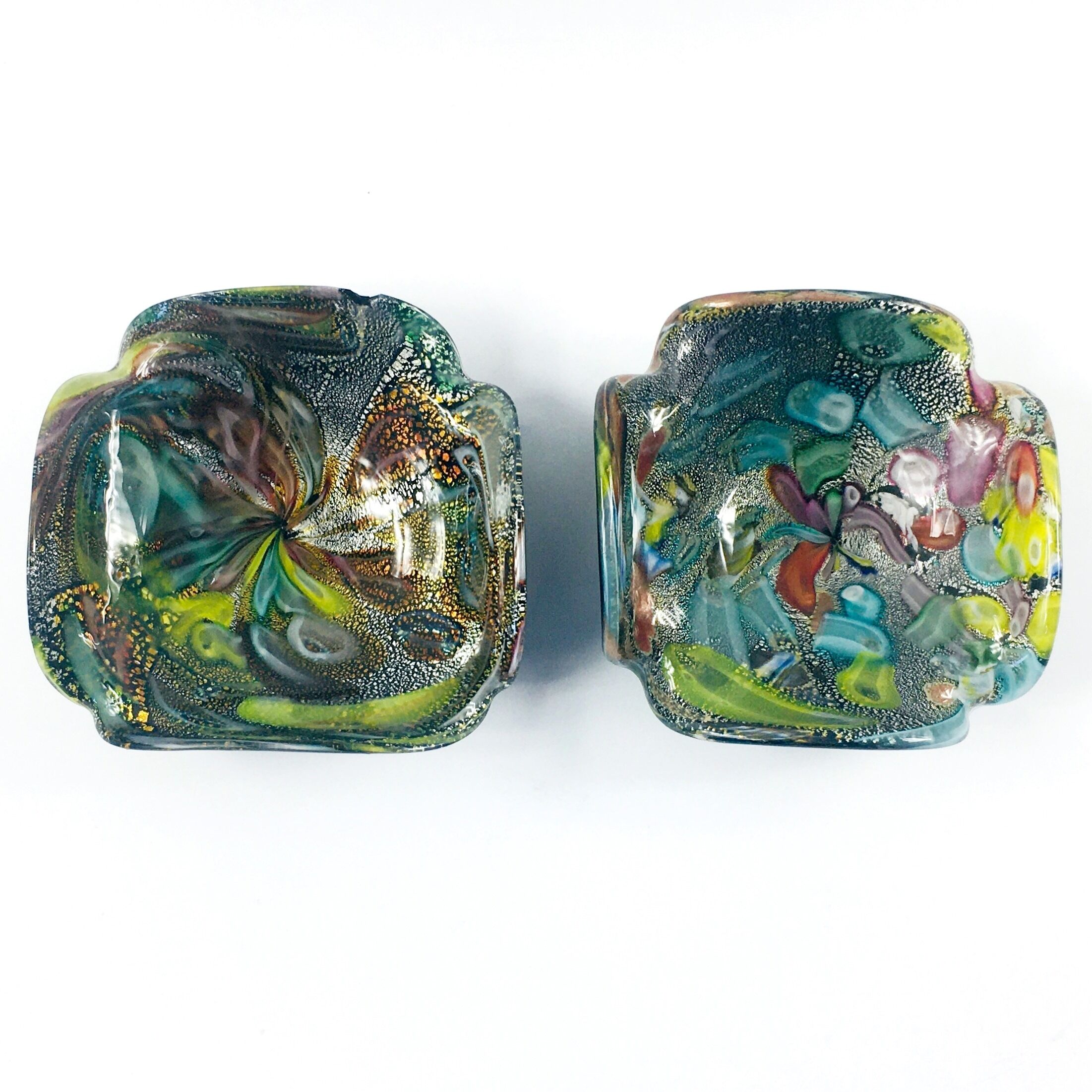 Pair of Tutti Frutti Murano Glass Bowls by Dino Martens, Italy, 1950s