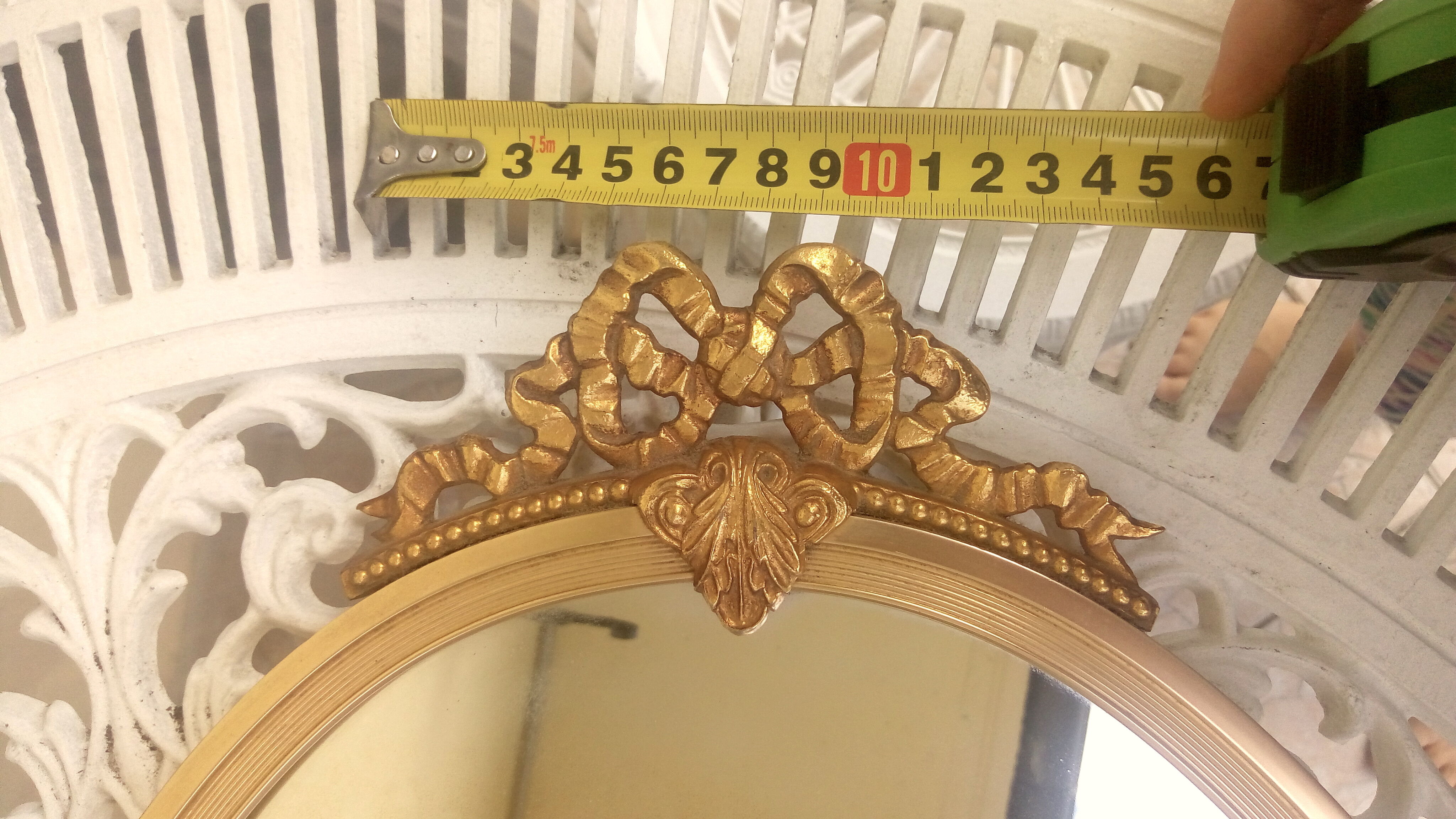 Oval mirror brass