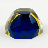 Bol Sommerso en verre de Murano à facettes en diamant par Alessandro Mandruzzato, Italie, années 1970