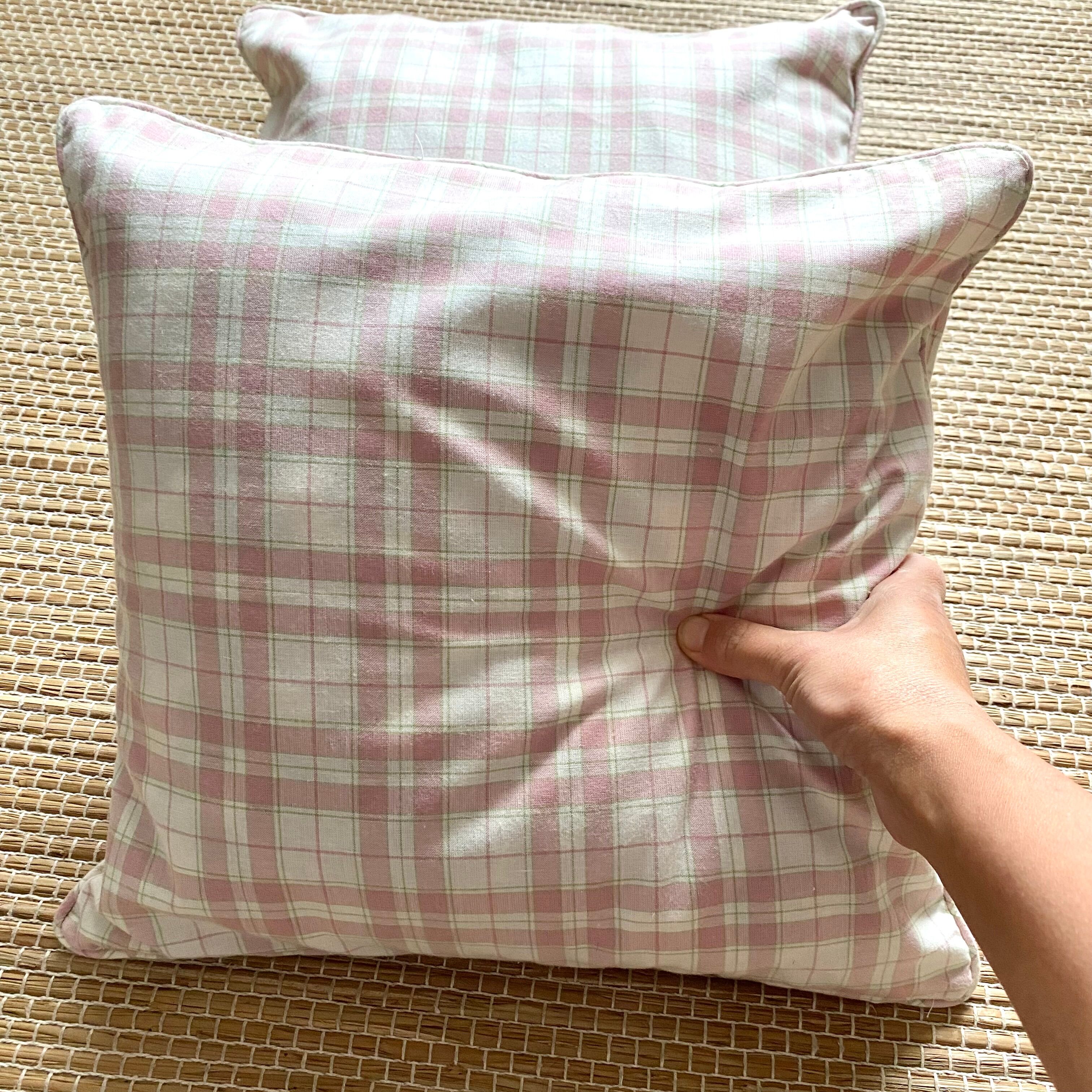 Vintage plaid cushions Laura Ashley