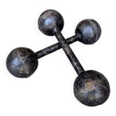 Pair of vintage cast iron dumbbells