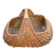 Large woven wicker log basket with handle – Rustic decor / Antique shop