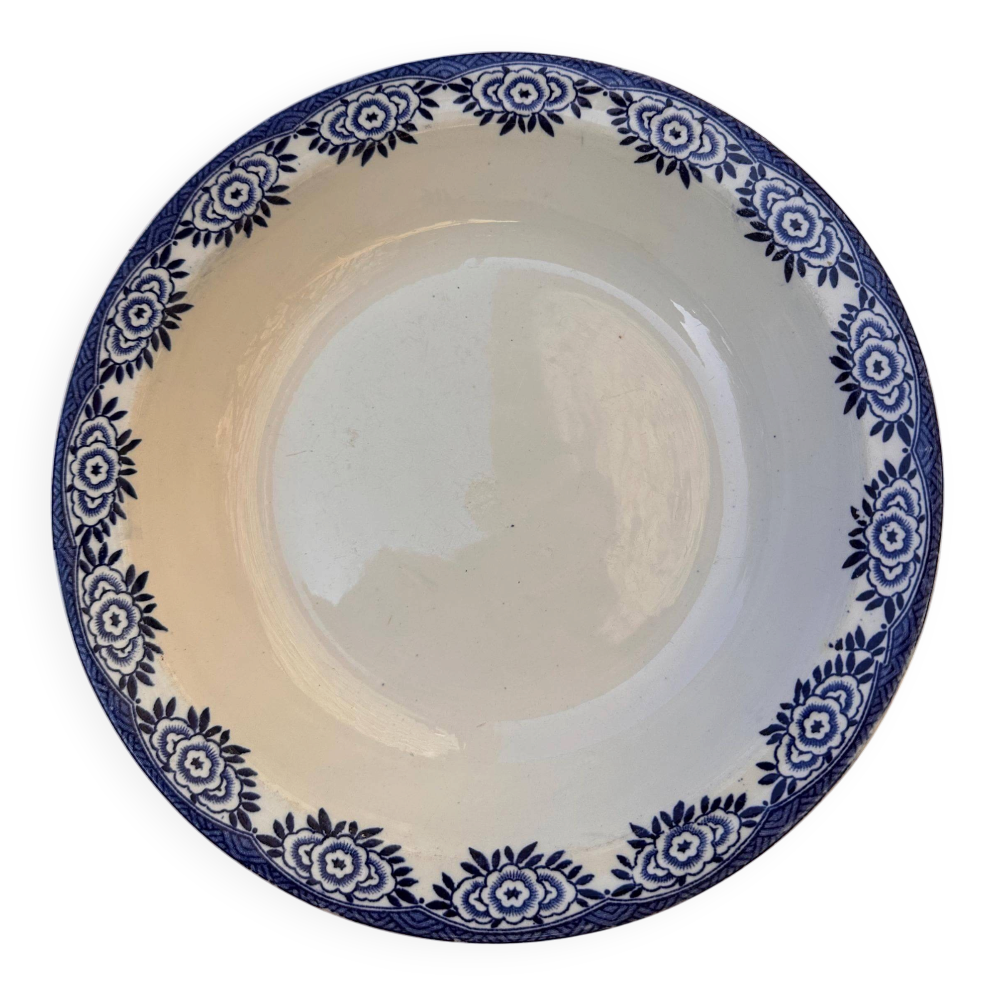Large shallow dish in Sarreguemines earthenware, "Capri" model.
