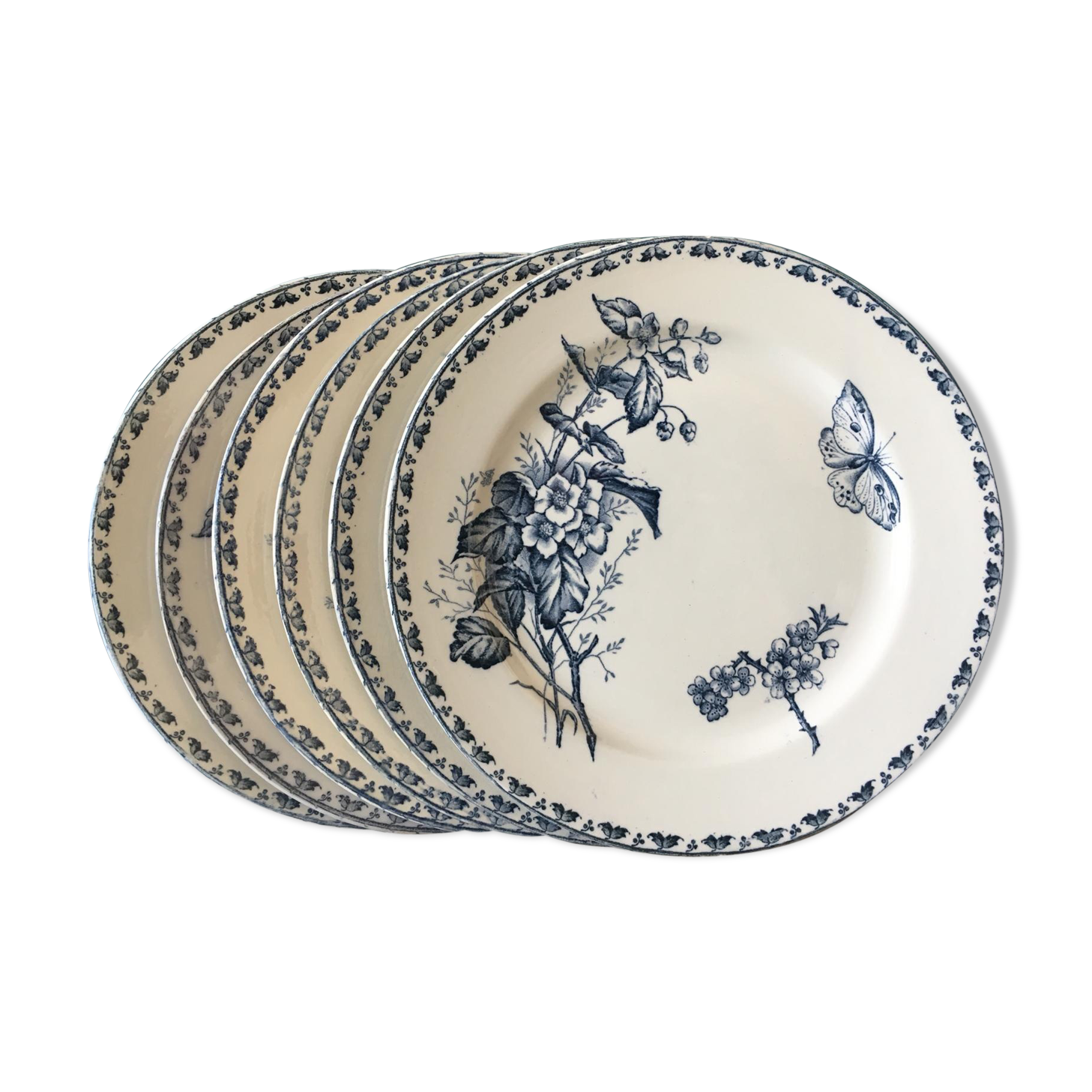 Set de 6 assiettes Sarreguemines terre de fer modèle Carmen