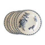 Set of 6 plates Sarreguemines "terre de fer" model Carmen