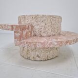 Round Mactan or Fossil Stone Coffee Table by Magnussen Ponte, 1980s