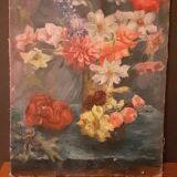 Painting, oil on canvas 1900 bouquet of flowers