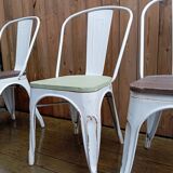 3 tolix style chairs