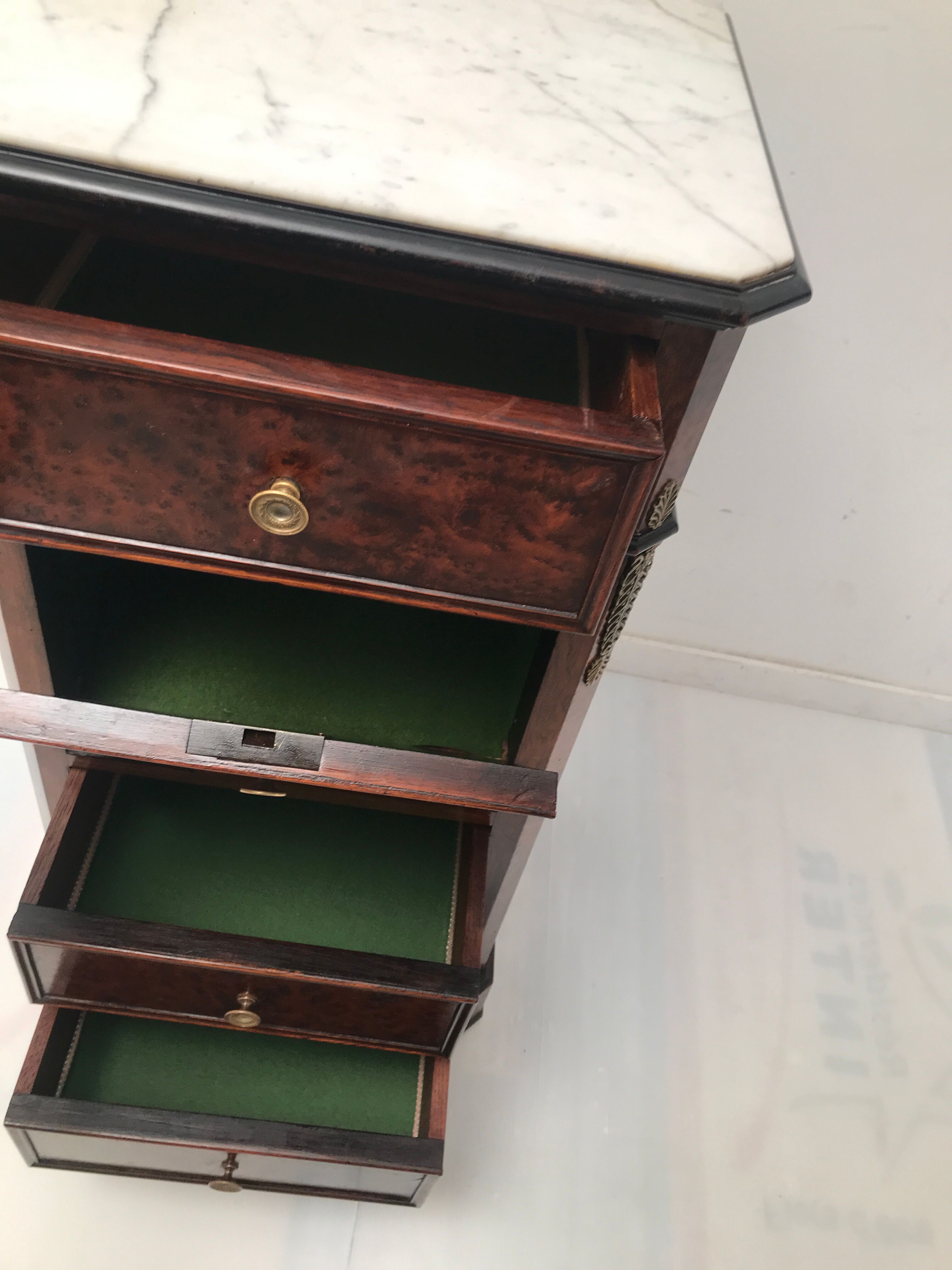 Vintage inlaid drawer cabinet