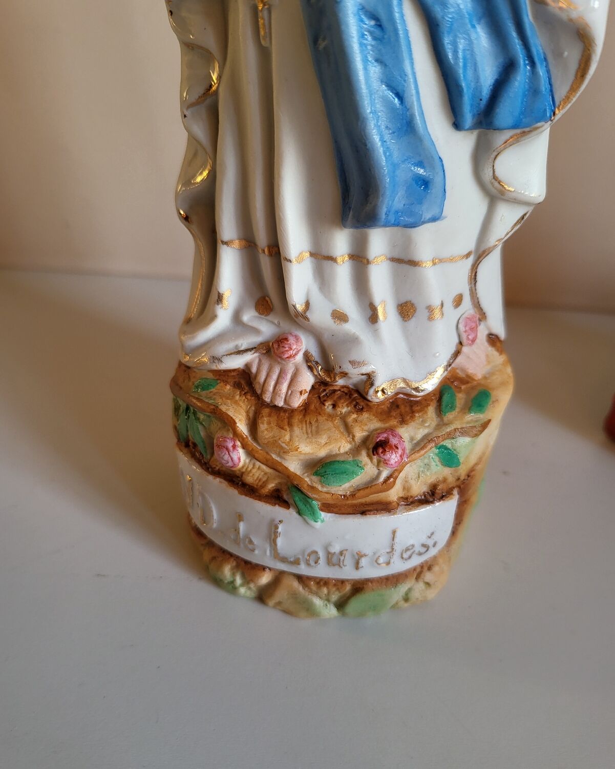 Religious Statuette of Our Lady of Lourdes, Saint Virgin Mary