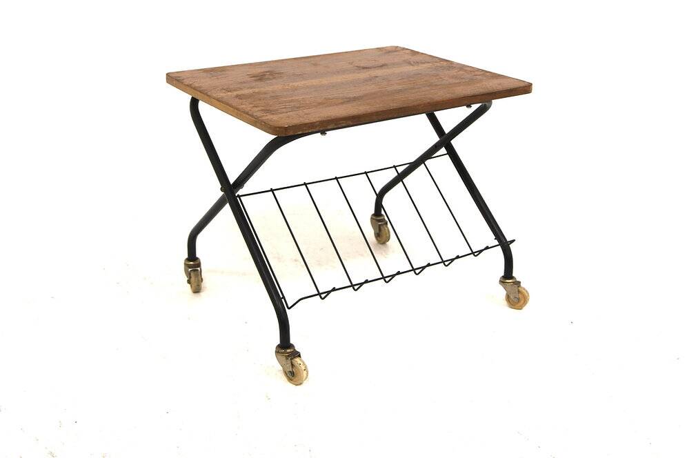 Teak and metal side table, Sweden, 1950s