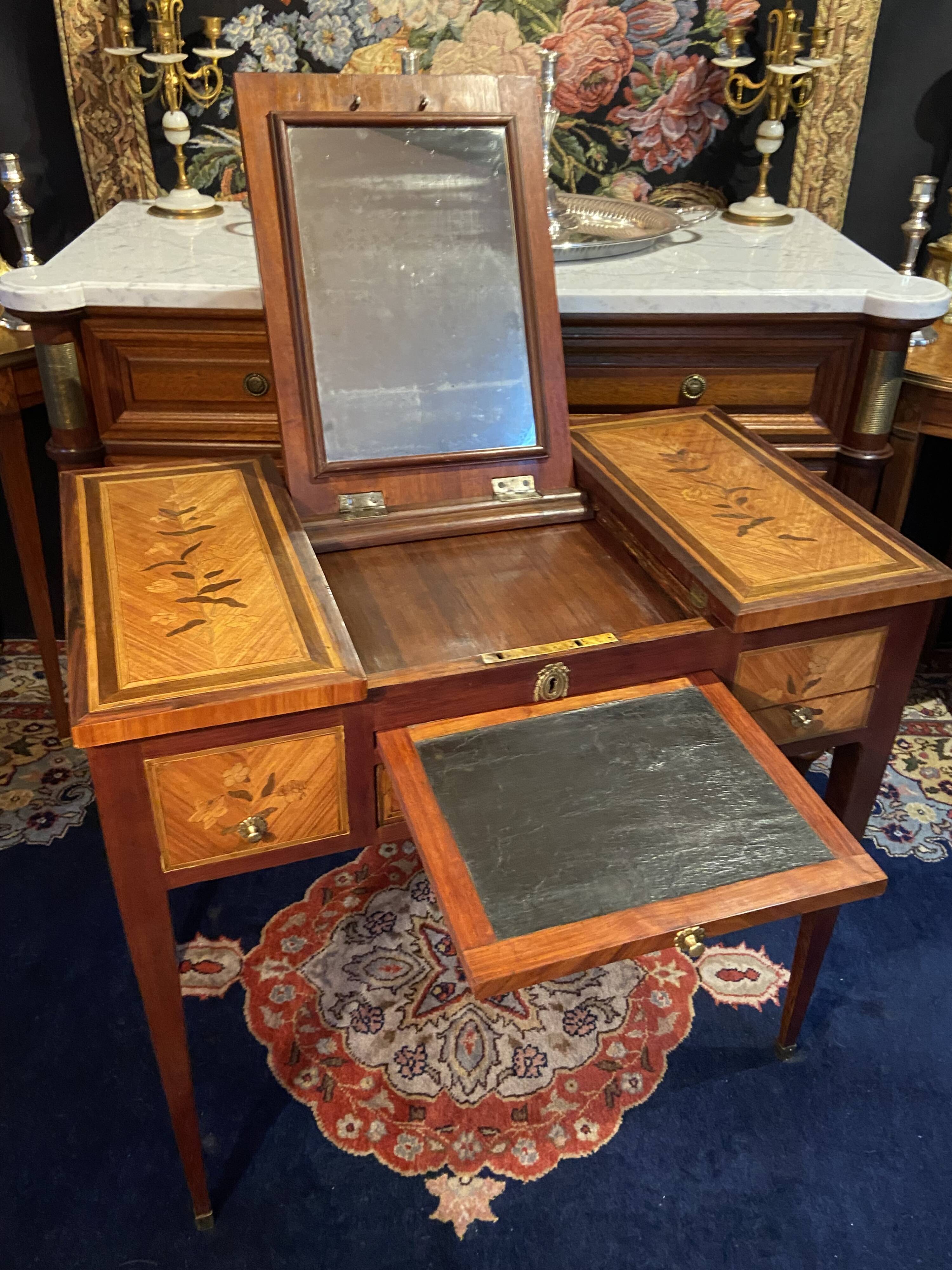 18th-century hairdresser with Louis XVI marquetry decoration.