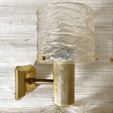 Set of 4 60s wall lights in champagne-colored resin