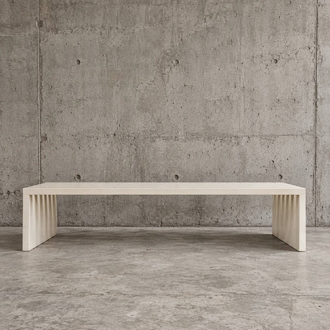 Weighty wooden bench / Width 185 cm / 1980s