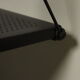 Postmodern freestanding perforated steel shelving unit 1980s