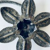 Pair of iron water lily candle holders