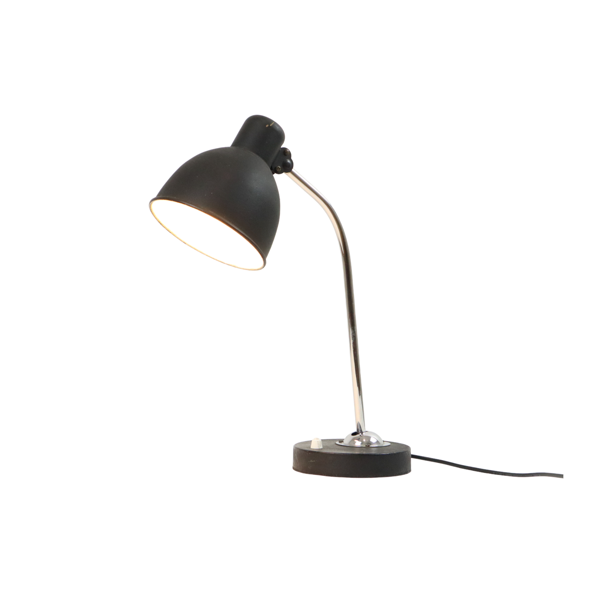 Desk lamp black industrial chrome metal ball joint bauhaus 47cm