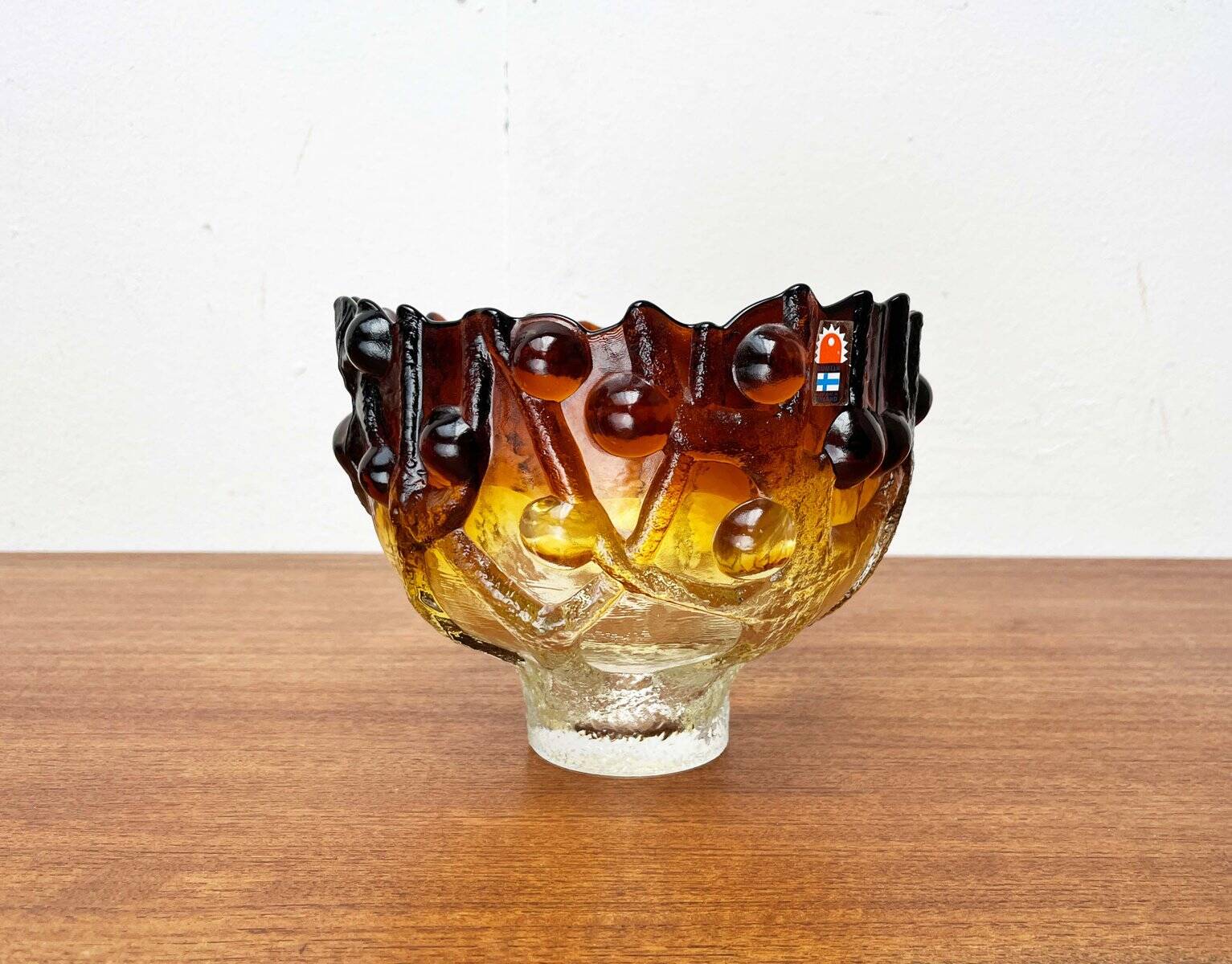 Mid-Century Modern Art Glass Tree Bowl by Kai Blomqvist for Kumela, Finland, 1960s