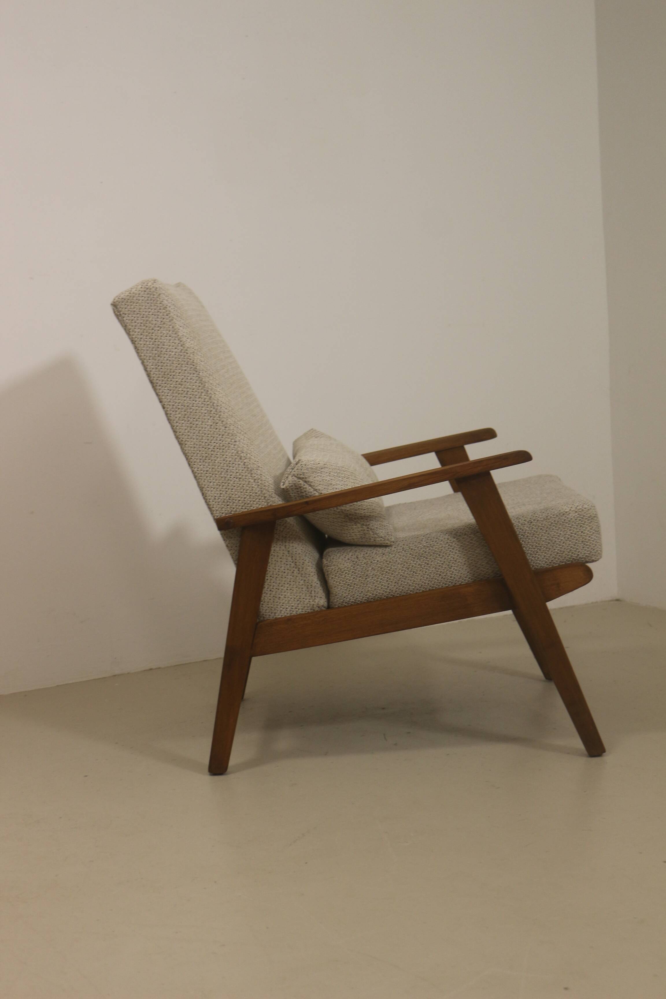 Scandinavian armchair 1960 rounded armrests