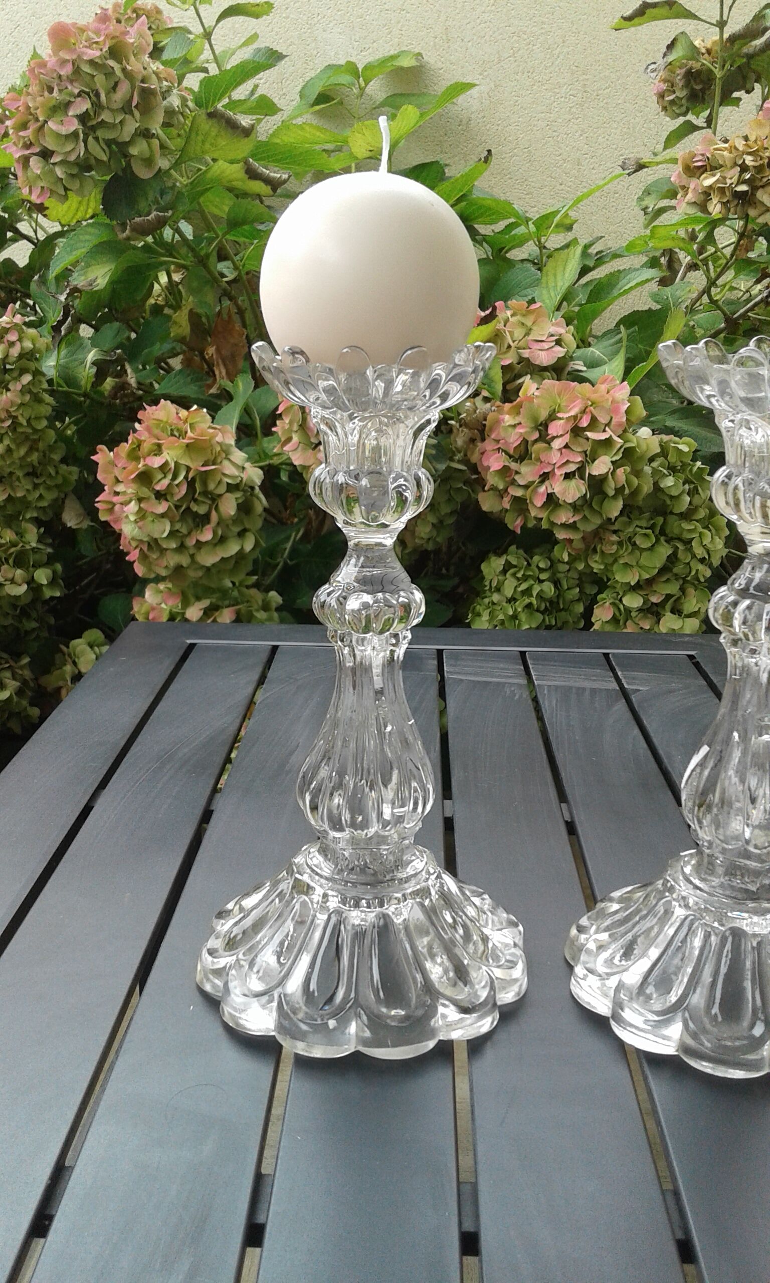 Pair of crystal candlesticks