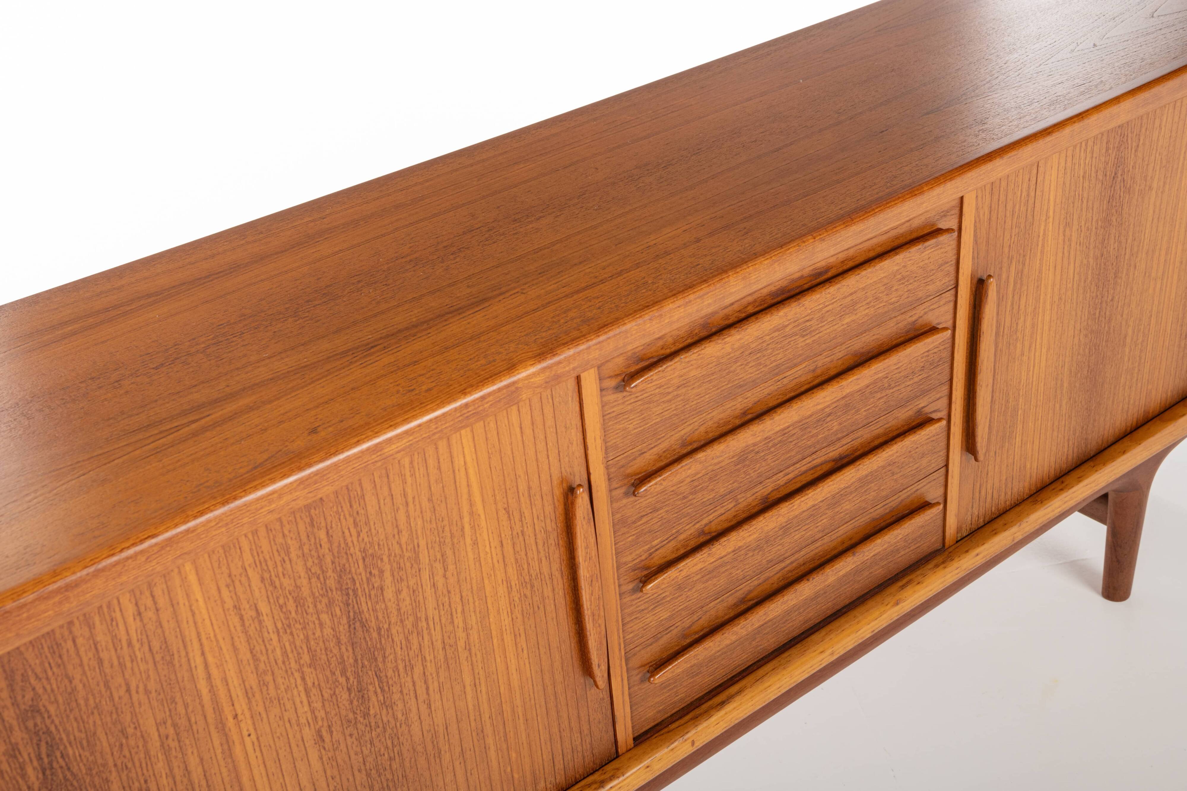 Tambour door sideboard by Johannes Andersen for C.F.C. Silkeborg, Denmark 1960s