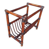 Vintage bamboo wicker magazine rack